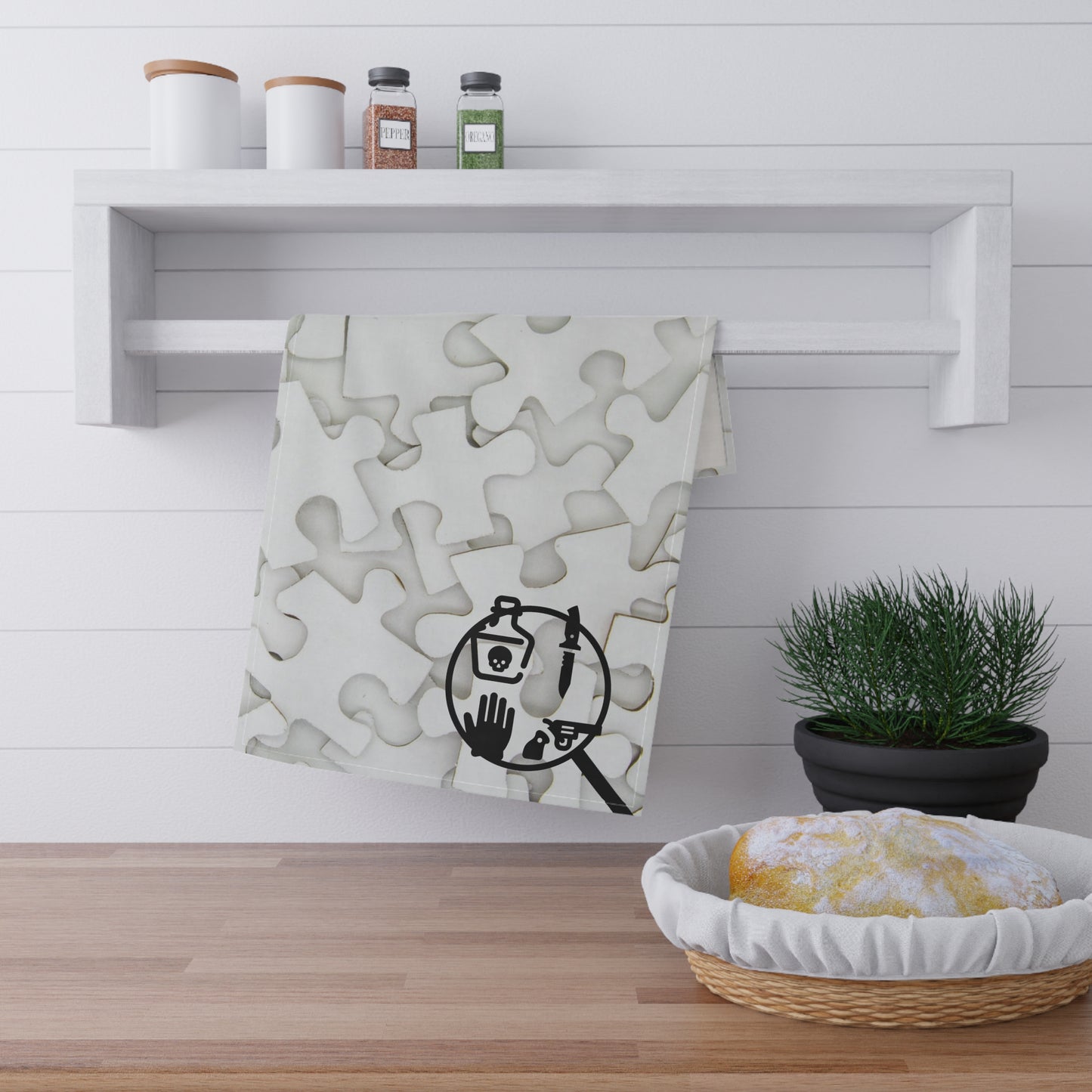Culinary Crime Solver Tea Towel (cotton, poly)